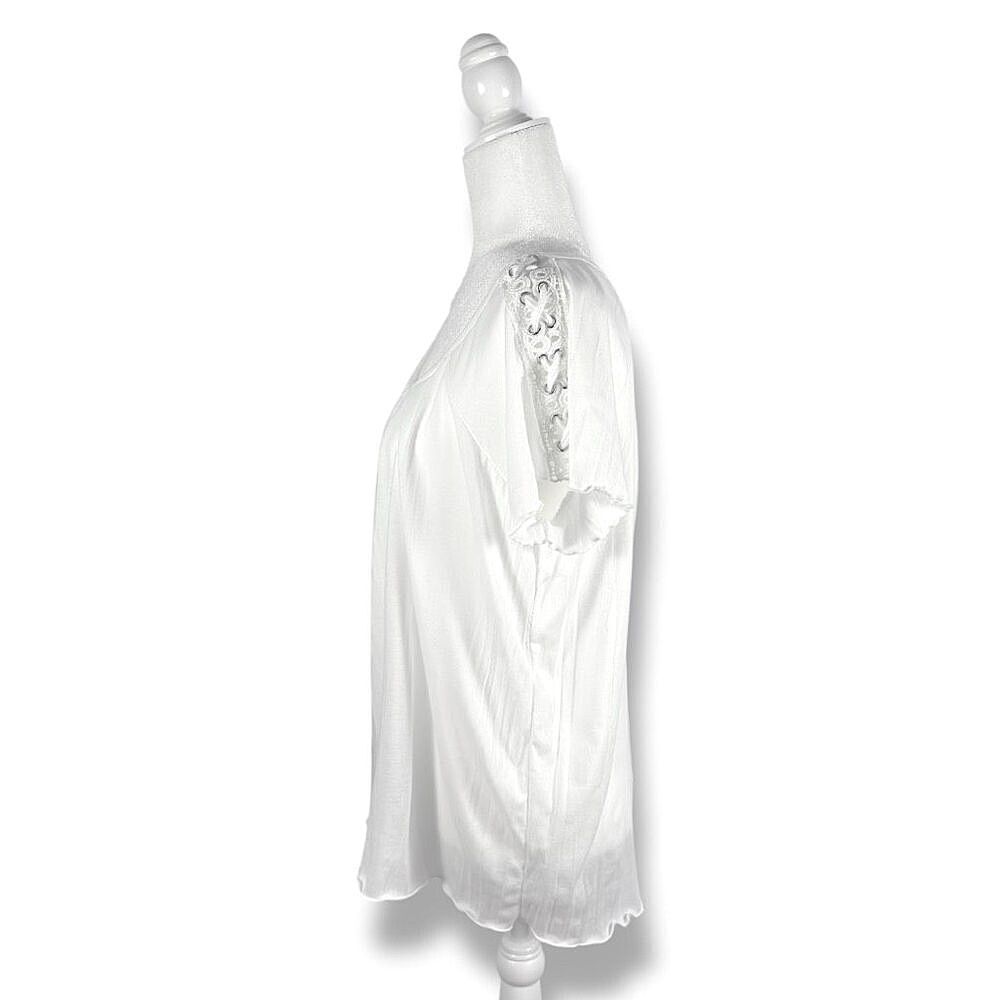New York Laundry Tie Up Sleeve White Tee